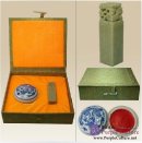 Stone Seal Set (Free carving, with ink pad and brocade box)