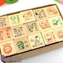 15 Chinese Stamps and coloured Ink Pads