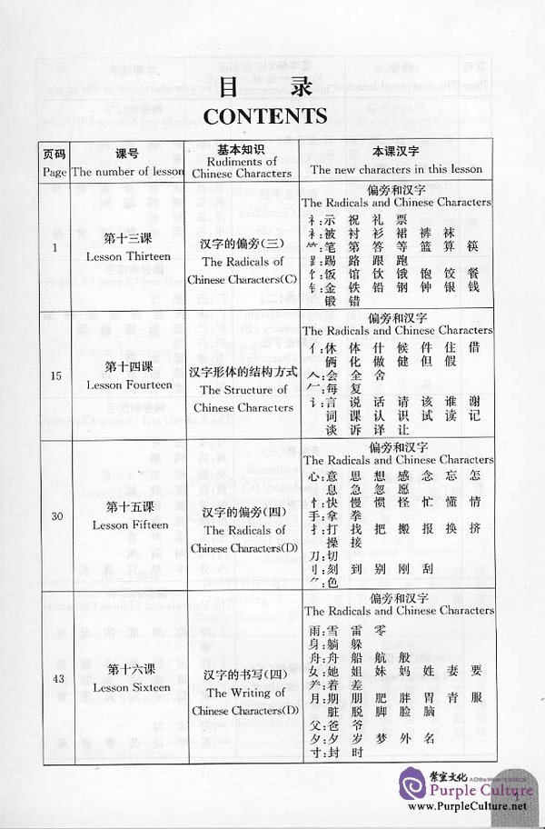 Sample pages of Leaning Chinese Characters From Ms.Zhang: Reading and Writing Chinese Characters (B) - Textbook (ISBN:9787561914649/7561914644)