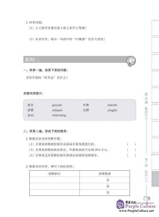 Sample pages of Ten Level Chinese (Level 10): News Listening - Textbook (ISBN:9787561917862 )