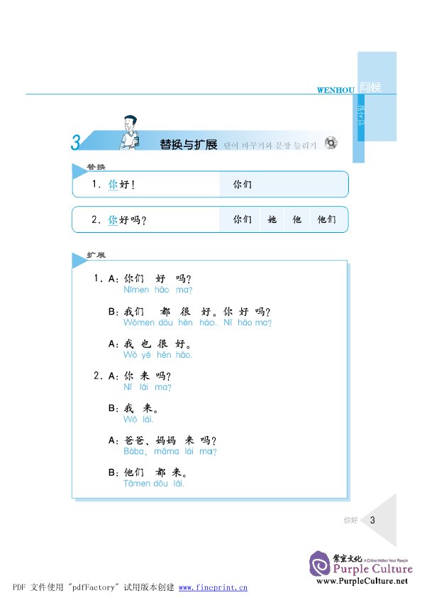 Sample pages of Conversational Chinese 301 (Korean Annotation) I (3rd Edition) (ISBN:9787561920626 )