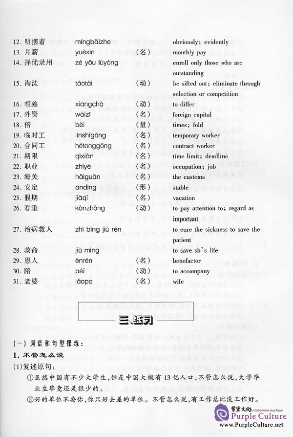 Sample pages of A Chinese Course: Speaking (Advanced: Book A) Part 2 (ISBN:7561908555)