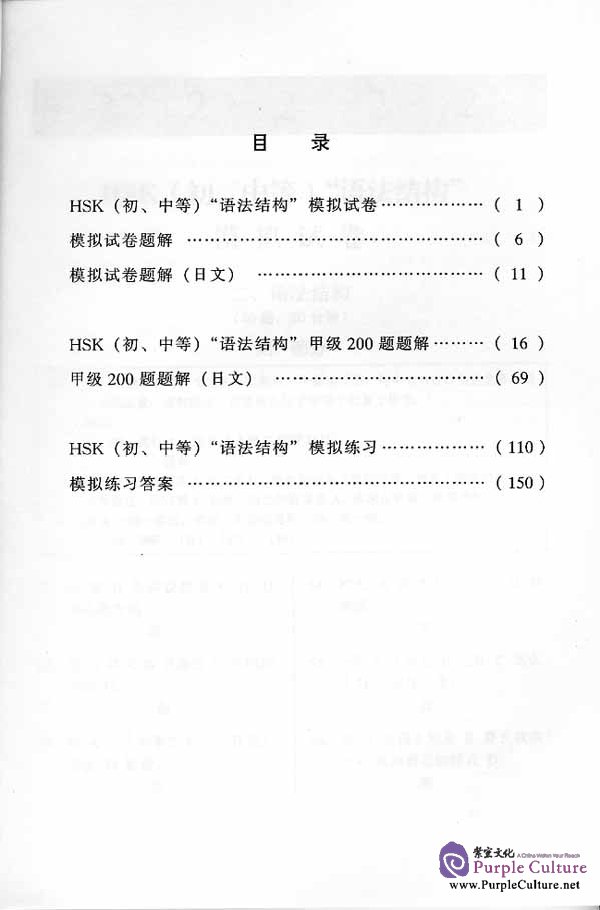 Sample pages of The Explanations of Keys to HSK Grammatical Section (Elementary & Intermediate) for Japanese (ISBN:7561911505)