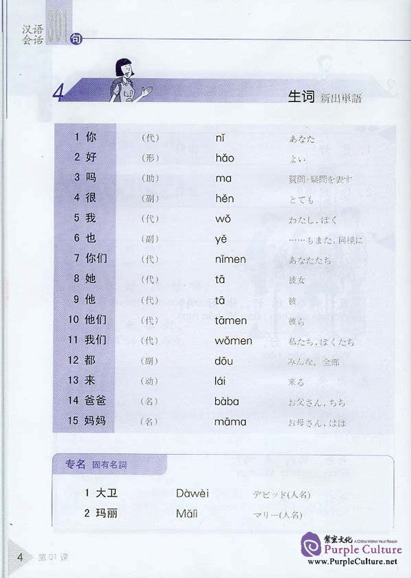 Sample pages of Conversational Chinese 301 Vol.1 (3rd Japanese edition) - Textbook (ISBN:7561915454)