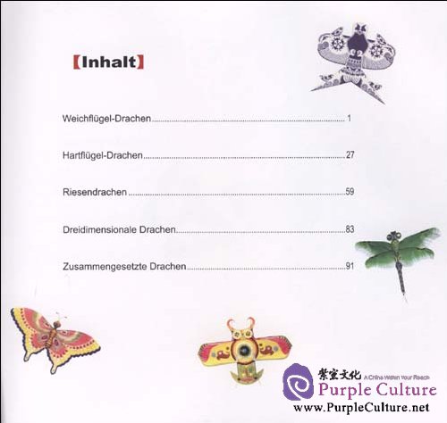 Table of contents: Chinese Kites/chinesische Drachen, German Ed (ISBN:9787508515533)