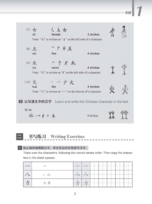 Sample pages of New Practical Chinese Reader (English Annotation) – Learning Chinese Characters (ISBN:9787561930618)