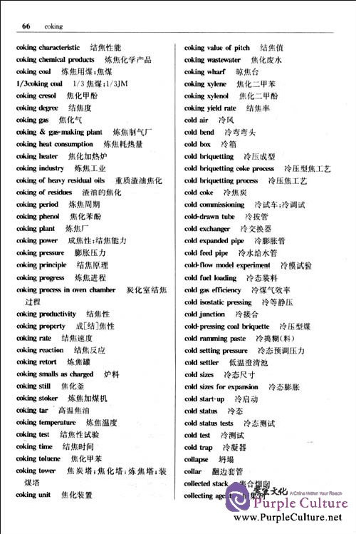 Sample pages of English-Chinese/Chinese-English Dictionary of Coal Chemical Industry (ISBN:7122116212,9787122116215)