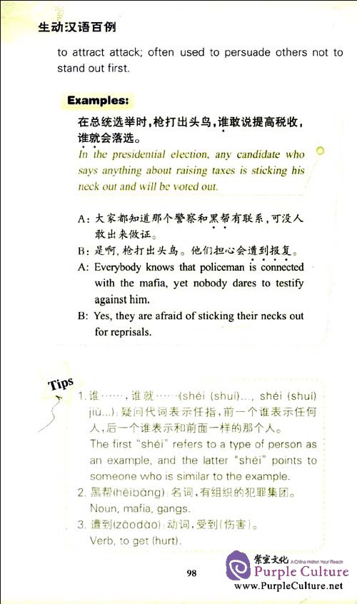 Sample pages of 100 Practical Chinese Series Manual: 100 Vivid Chinese Expressions (with 1 MP3) (ISBN:9787301195161,7301195168)