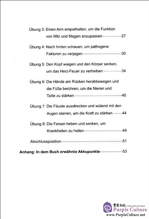 Table of contents: Chinesisches Qigong Füdie Gesundheit: Ba Duan Jin(Mit einer Gratis-DVD) (ISBN:9787119054339)