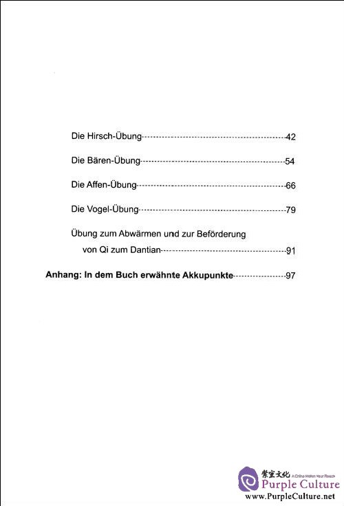 Table of contents: Chinesisches Qigong Füdie Gesundheit: Wu Qin Xi(Mit einer Gratis-DVD) (ISBN:9787119054315)