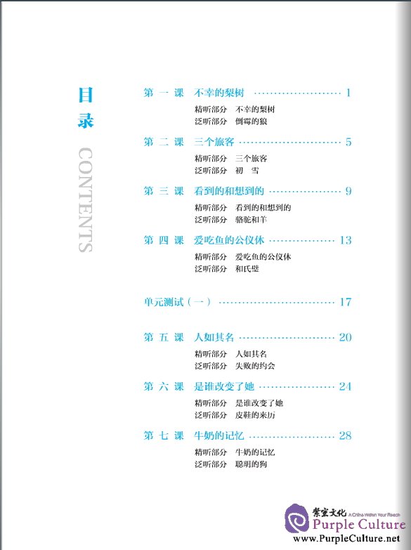 Table of contents: Intermediate Chinese Listening (2nd Edition) I (with Listening Scripts and Reference Answers, MP3) (ISBN:9787561936290)
