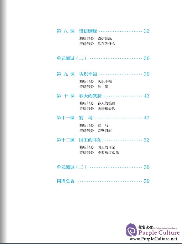 Table of contents: Intermediate Chinese Listening (2nd Edition) I (with Listening Scripts and Reference Answers, MP3) (ISBN:9787561936290)