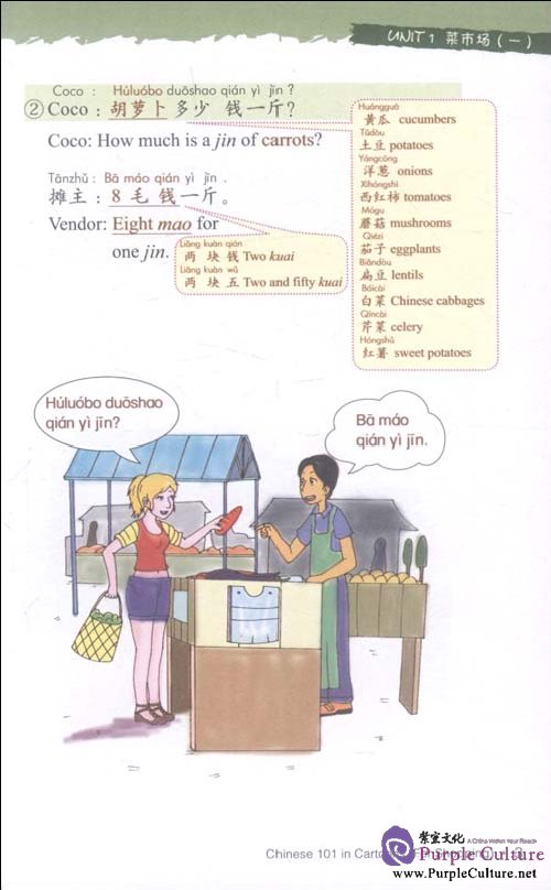 Sample pages of Chinese 101 in Cartoons (For Shopping) (ISBN:9787802009387)