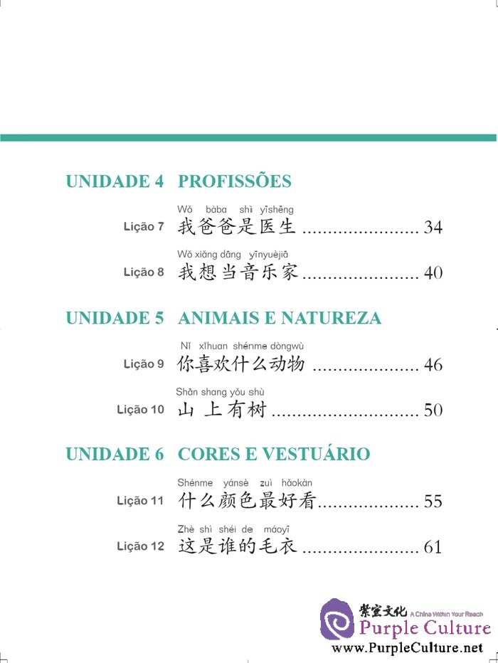 Table of contents: PARAÍSO DO CHINÊS (2 Edição) CADERNO  de Exercícios 2 (INCLUINDO UM CD) (ISBN:9787561939062)