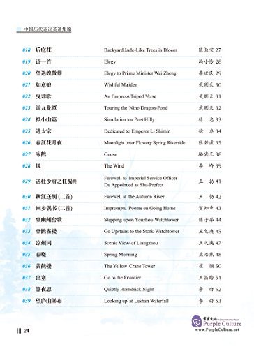 Table of contents: Chinese Famous Poetry Translated by Manfield Zhu (2nd Edition) (ISBN:751760287X, 9787517602873)