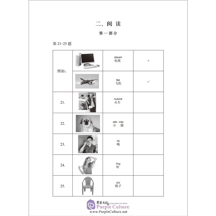 Sample pages of Model Tests for HSK Level 1 (2018 Edition, with 1 MP3) (ISBN:7513597219,9787513597210)