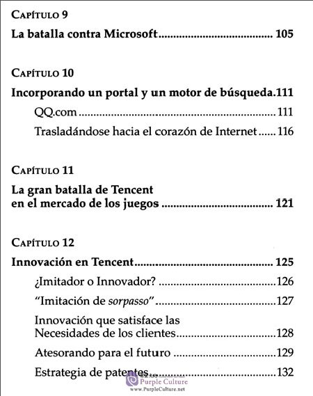 Table of contents: MA HUATENG - El Imperio Tencent: Redes Sociales e Internet en China (ISBN:9787508537276)