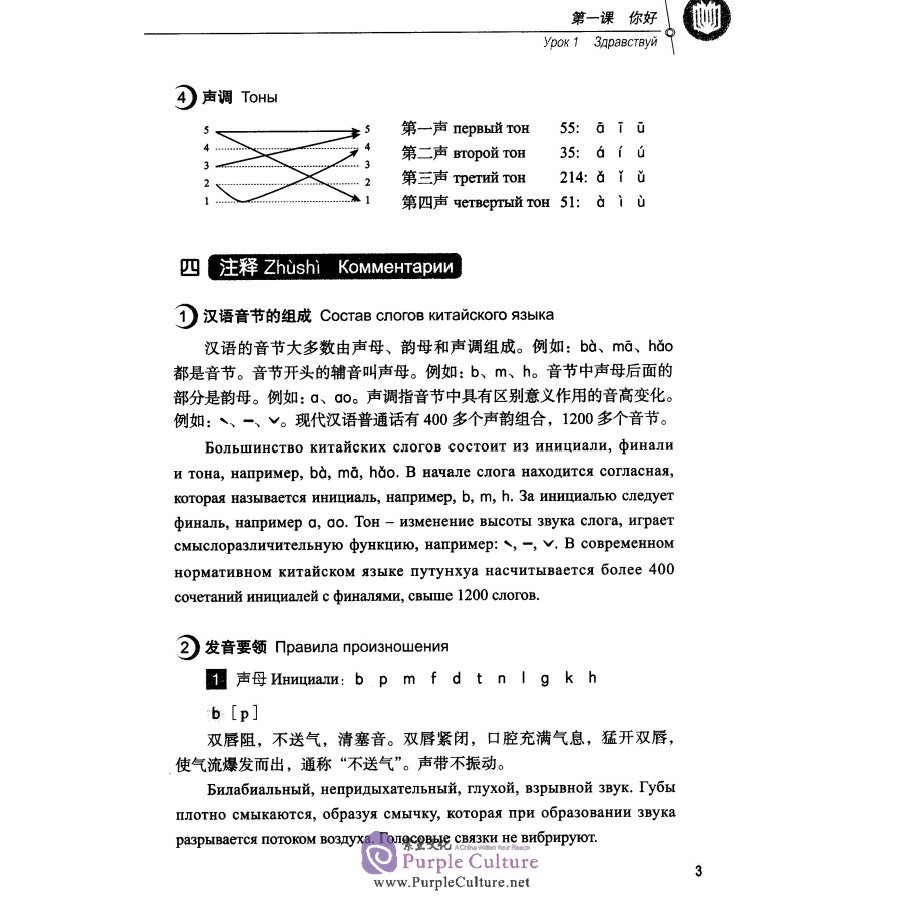 Sample pages of Hanyu Jiaocheng (3rd Edition vol 1, Russian Edition) (ISBN:9787561951309)