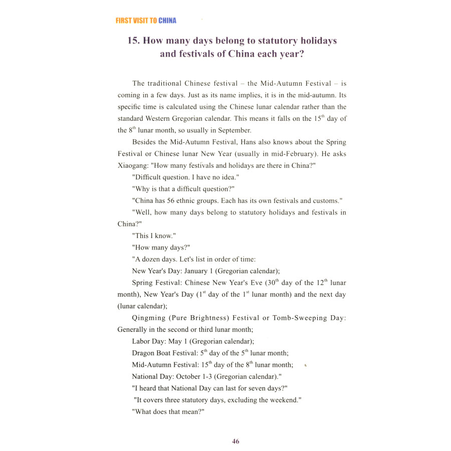 Sample pages of First Visit to China: The Story of A German Exchange Student in China (ISBN:9787508540979)
