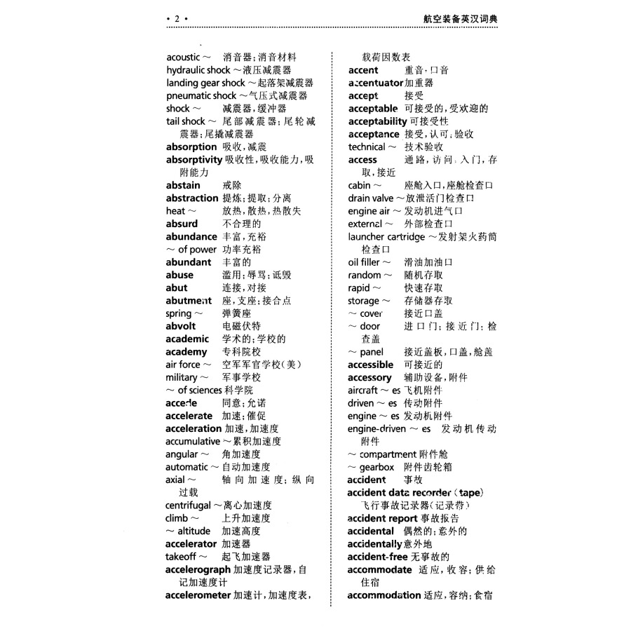 Sample pages of English-Chinese Dictionary of Aviation Equipment (ISBN:9787567018327)