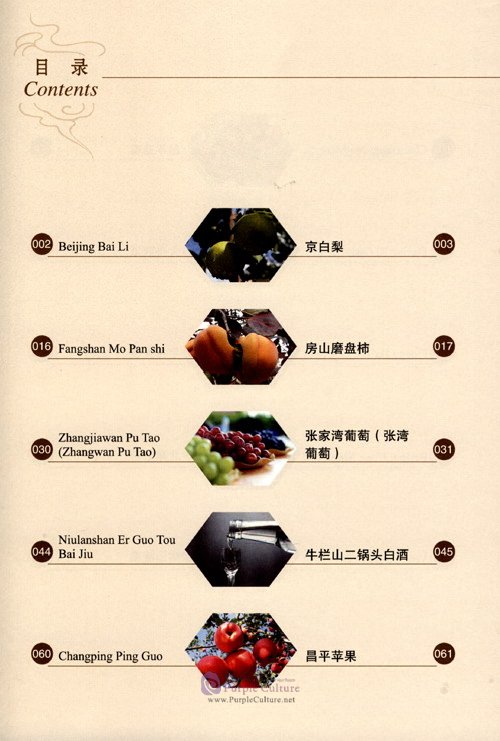 Table of contents: Produced in China：Charming Beijing and Tianjin (ISBN:9787502646622)