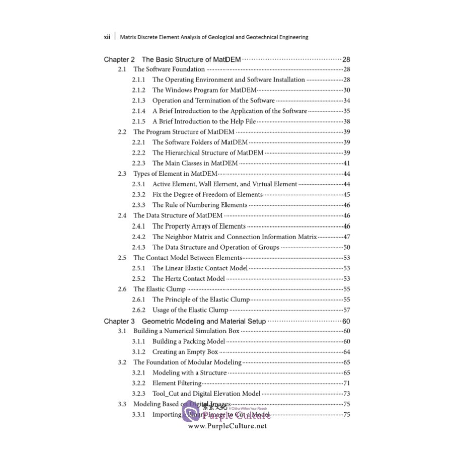Sample pages of Matrix Discrete Element Analysis of Geological and Geotechnical Engineering (ISBN:9787030674074)