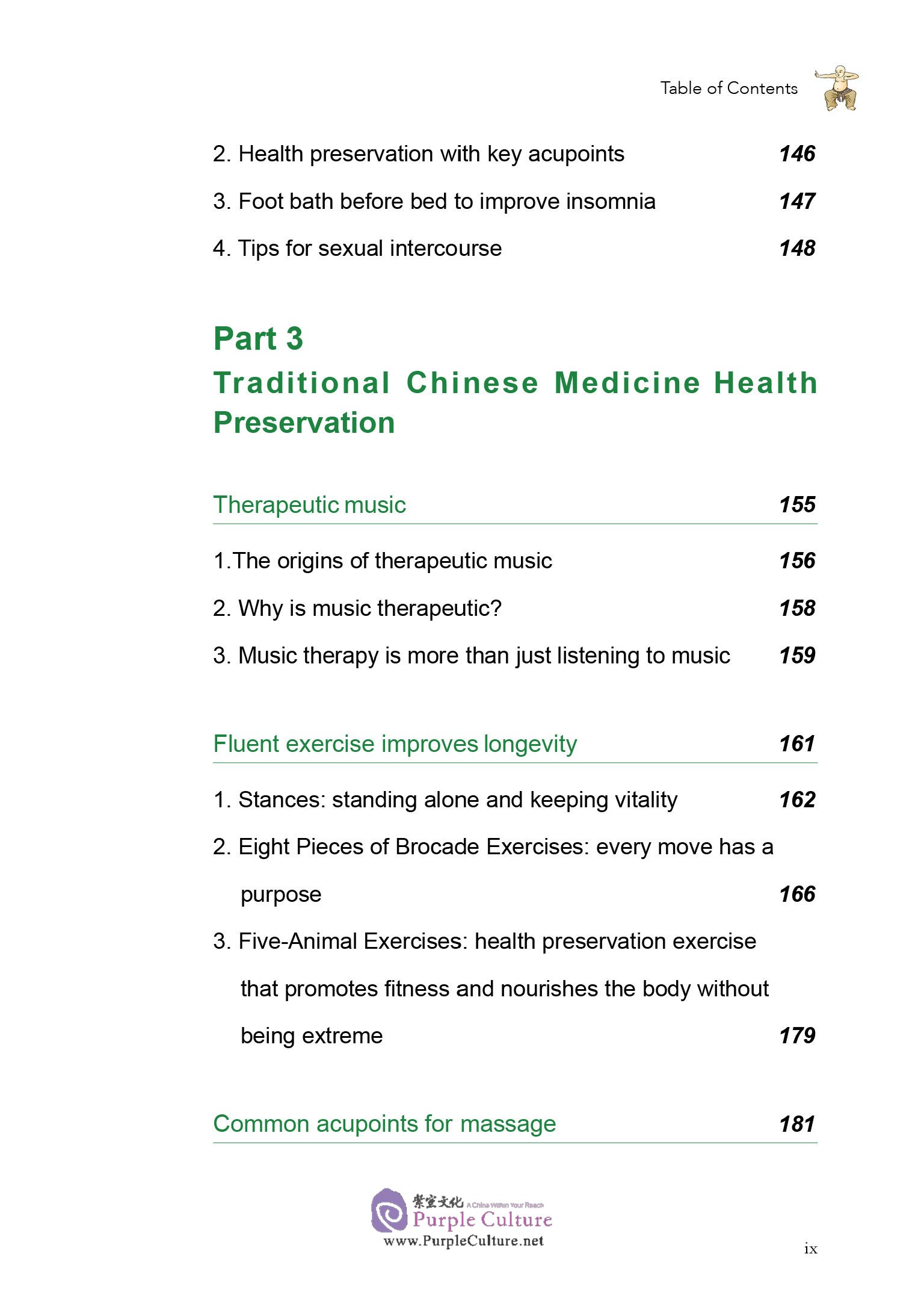 Table of contents: Living in Harmony with the Cycle of Time: The Wisdom of Chinese Medicine (ISBN:9787515219608)
