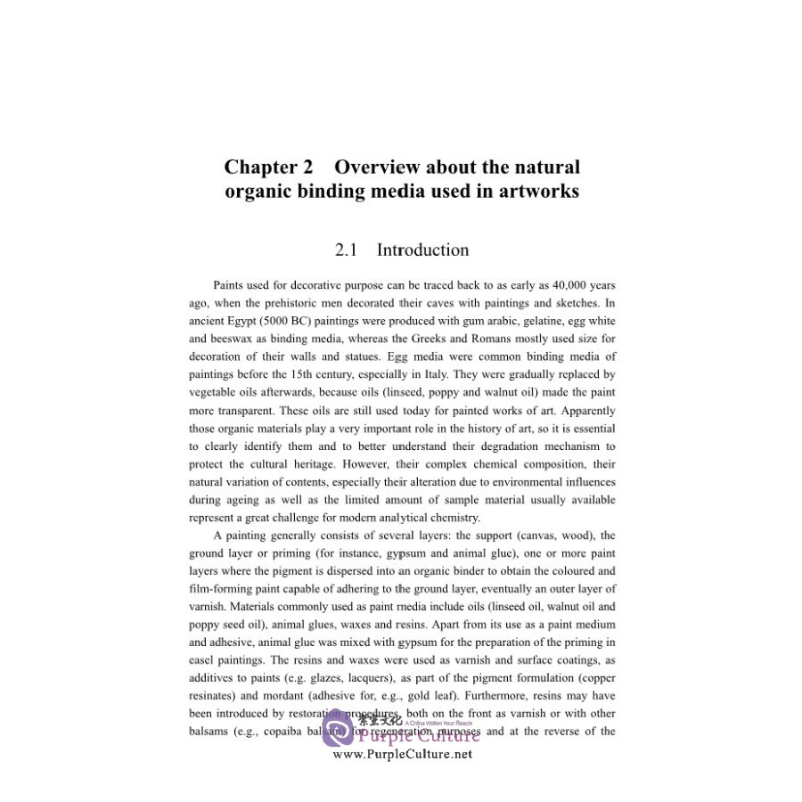 Sample pages of Study of Natural Organic Binding Media Used in Cultural Heritage by Gas Chromatography / Mass Spectrometry (ISBN:9787030671554)