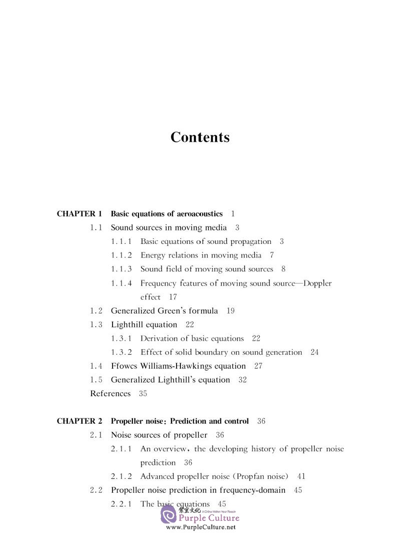 Table of contents: Fundamentals of Aeroacoustics with Applications to Aeropropulsion Systems (ISBN:9787313241412)