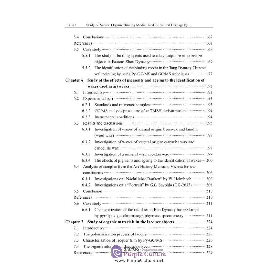 Sample pages of Study of Natural Organic Binding Media Used in Cultural Heritage by Gas Chromatography / Mass Spectrometry (ISBN:9787030671554)