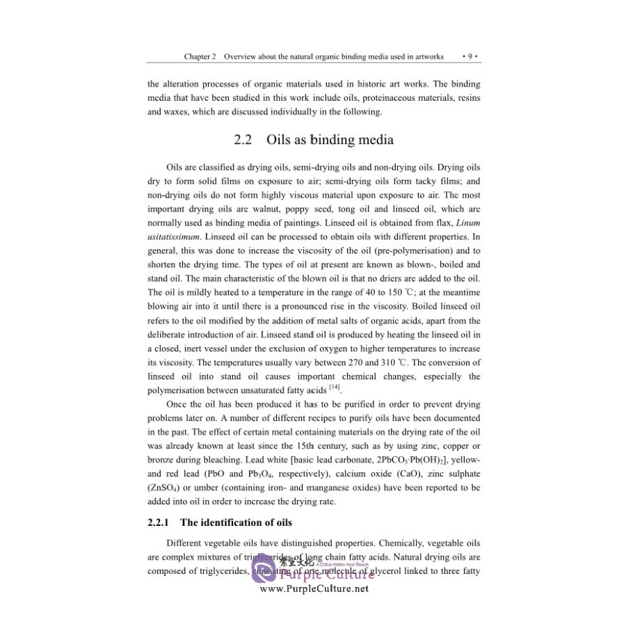 Sample pages of Study of Natural Organic Binding Media Used in Cultural Heritage by Gas Chromatography / Mass Spectrometry (ISBN:9787030671554)