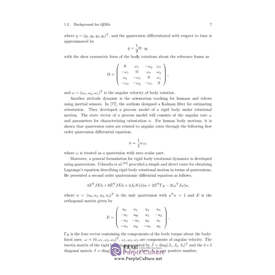 Sample pages of Theory and Applications of Quaternion-valued Differential Equations (ISBN:9787030690562)