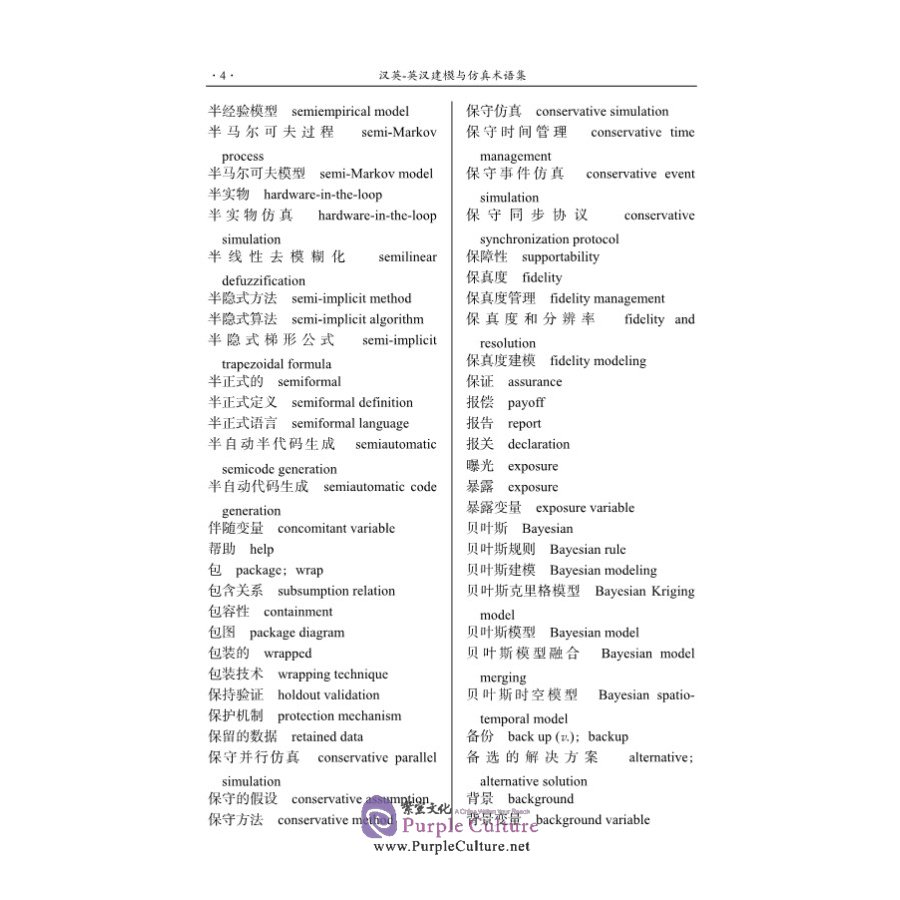 Sample pages of Chinese-English English-Chinese Modelling and Simulation Dictionary (2nd Edition) (ISBN:9787030621504)