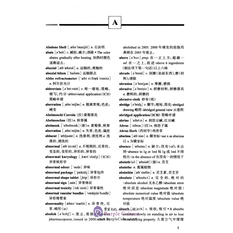 Sample pages of English-Chinese Dictionary of Chinese Medicine Testing (ISBN:9787117247399)