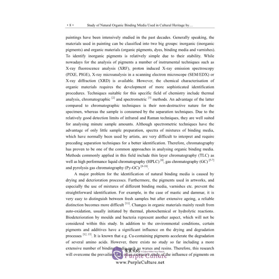 Sample pages of Study of Natural Organic Binding Media Used in Cultural Heritage by Gas Chromatography / Mass Spectrometry (ISBN:9787030671554)