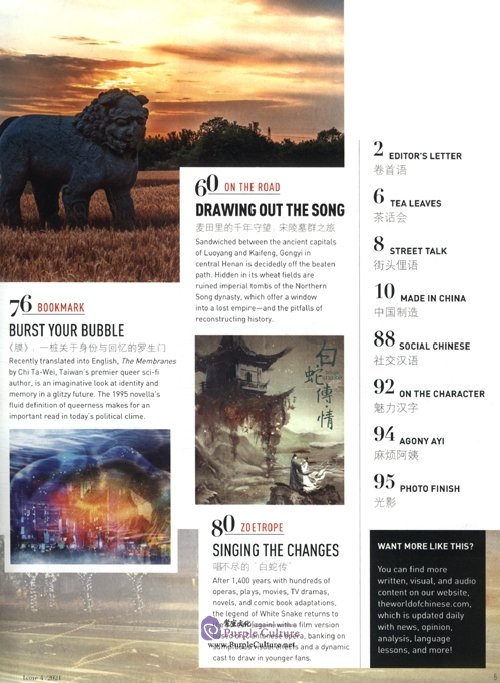 Table of contents: The World of Chinese 2021 Issue 4 (ISBN:8HYSJ064)