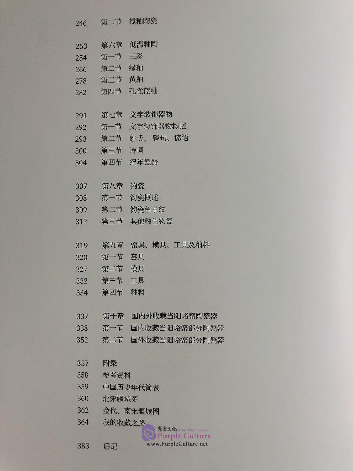 Table of contents: Jiaozuo Danyang Yu kiln ancient ceramic specimens 焦作当阳峪窑古陶瓷标本 (ISBN:9787534883842)