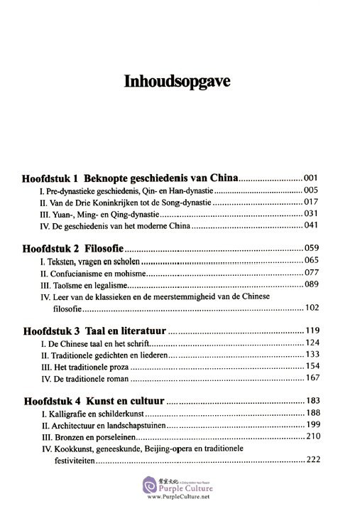 Table of contents: Chinese Cultuur in het Nederlands (ISBN:9787521328455)
