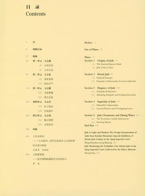 Table of contents: JADE FROM KUNLUN MOUNTAINS Special Exhibition of Hetian Jade Culture in the Qing Imperial Court Compiled by the Palace Museum (ISBN:9787513416764)