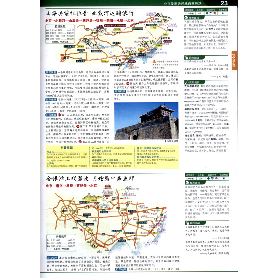 Sample pages of China Driving Tour Atlas (2023 Version) (ISBN:9787520424356)