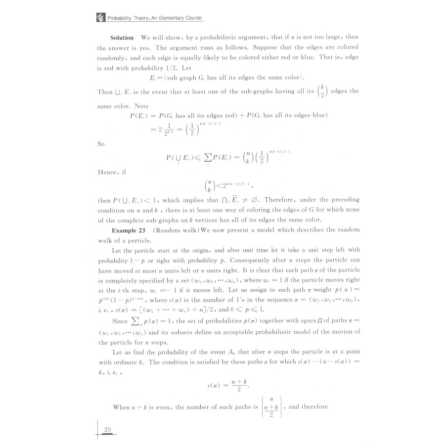 Sample pages of Probability Theory: An Elementary Course (ISBN:9787308198790)