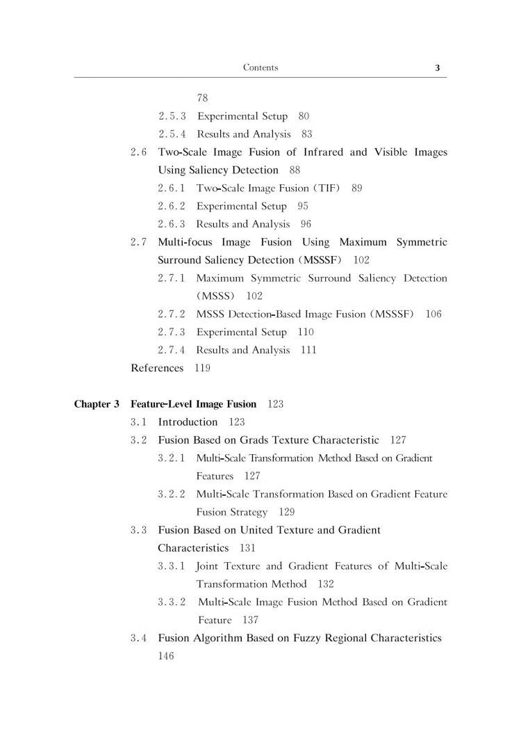 Table of contents: Image Fusion (ISBN:9787313241320)