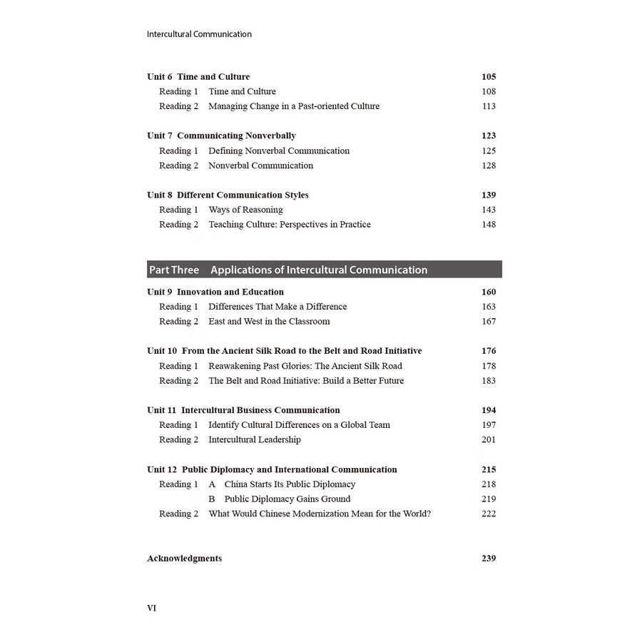 Table of contents: Intercultural Communication (2nd Edition) (ISBN:9787521361902)