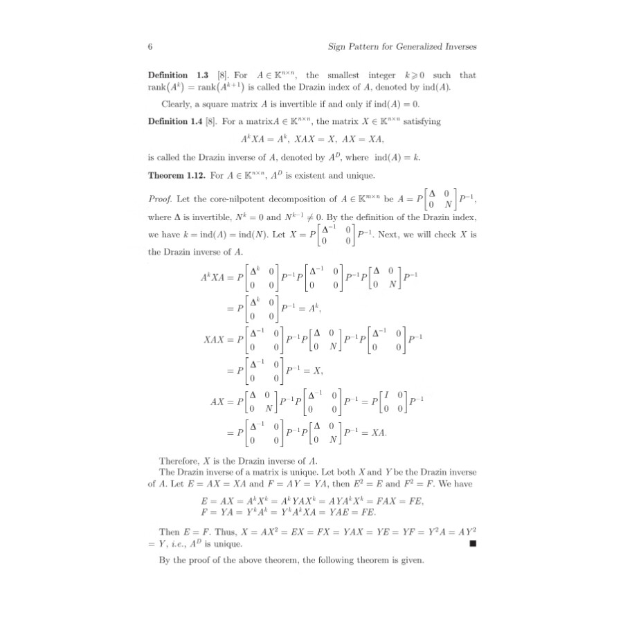 Sample pages of Sign Pattern for Generalized Inverses (ISBN:9787030685681)