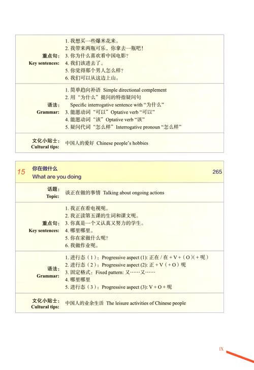 Table of contents: Elementary Chinese Comprehensive Course 1 (ISBN:9787561967225)