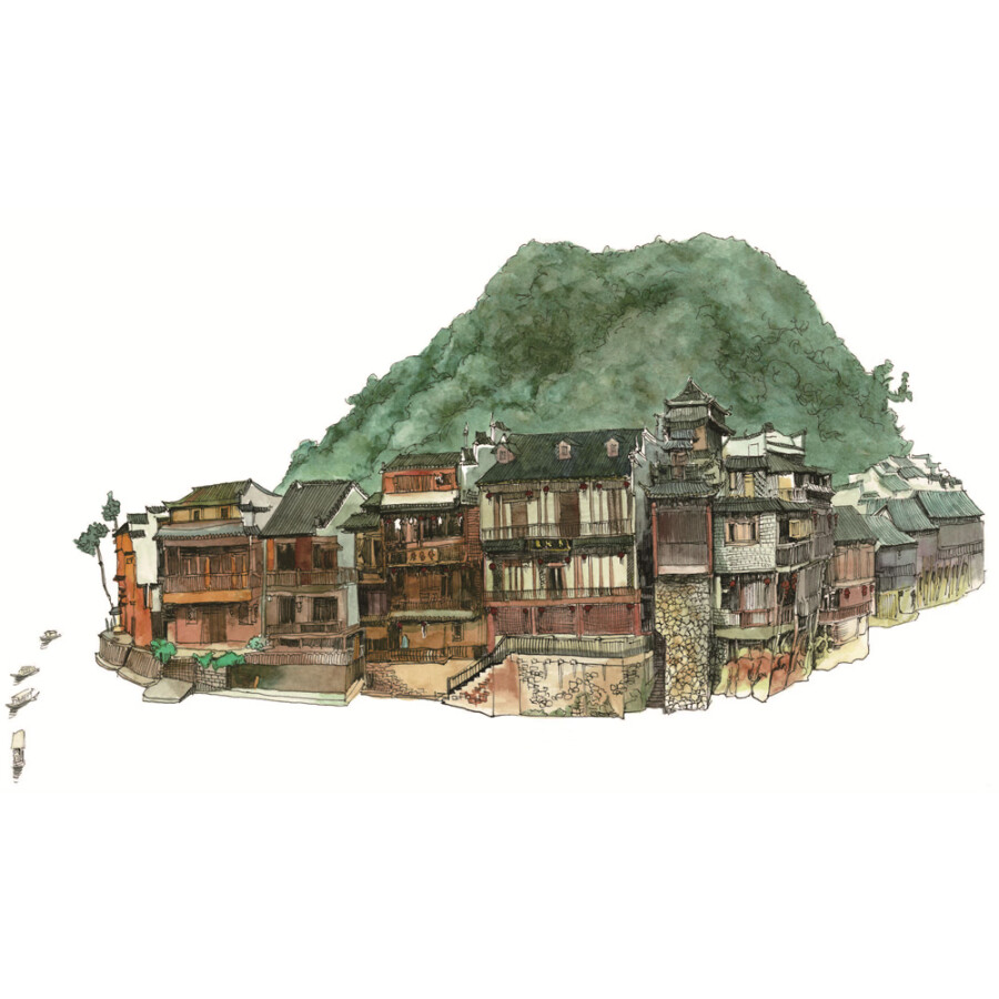 Sample pages of Hand-Drawn Classic Travel Landmarks: Ancient Chinese Towns (ISBN:9787514620696)