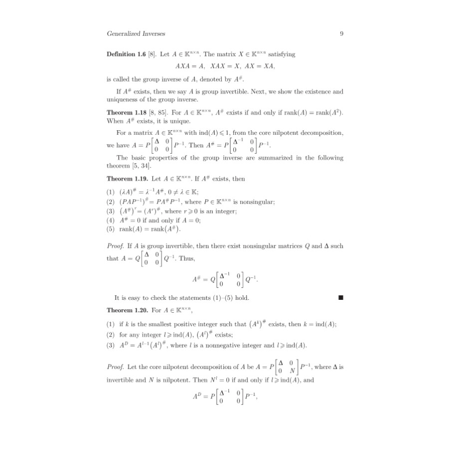 Sample pages of Sign Pattern for Generalized Inverses (ISBN:9787030685681)