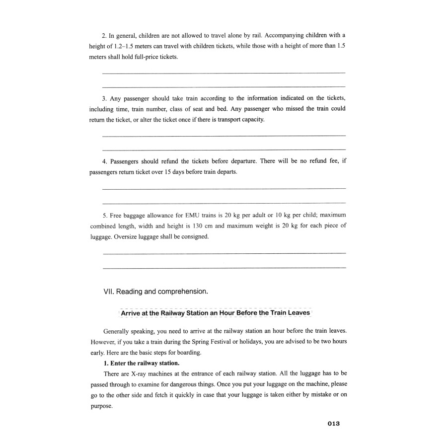 Sample pages of Workbook for Railway Passengers Service English (ISBN:9787564387259)