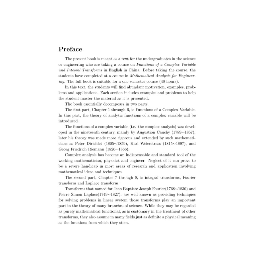 Sample pages of Functions of a Complex Variable and Integral Transforms (ISBN:9787030193513)