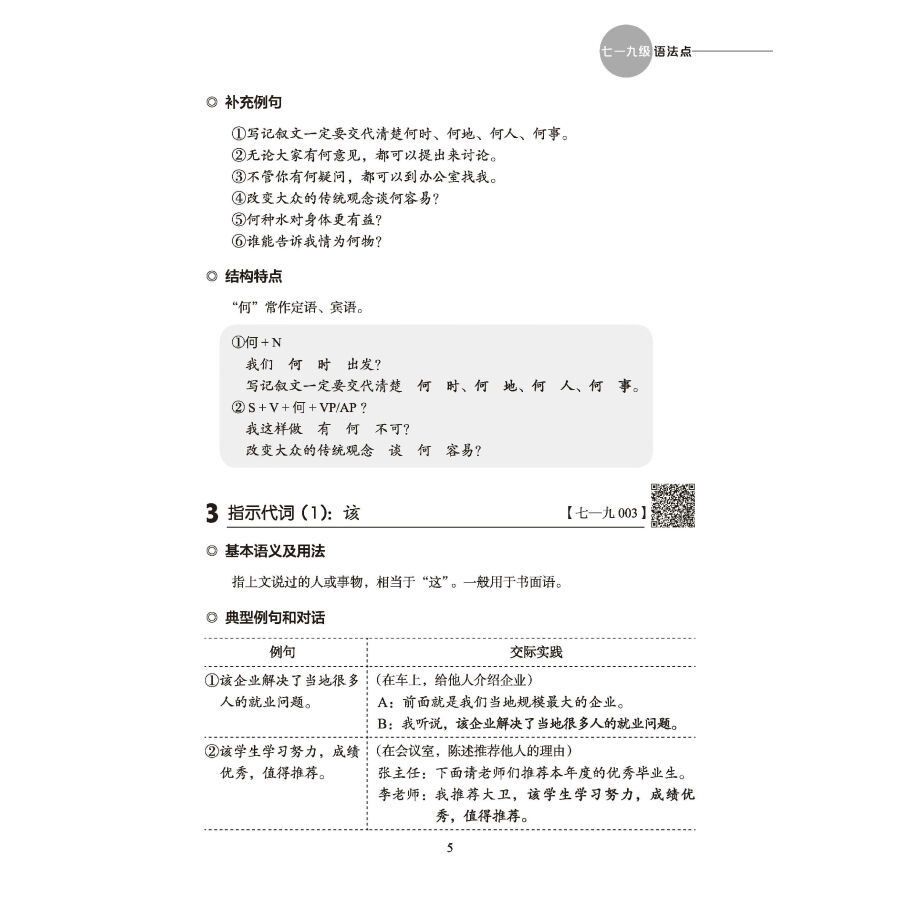 Sample pages of Chinese Proficiency Grading Standards for International Chinese Language Education· Grammar Learning Manual（Advanced Level） (ISBN:9787561961858)